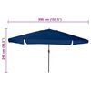 vidaXL Parasol de jardin Azur 395 x 395 x 245 cm Polyester et Acier
