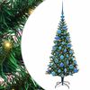 vidaXL Sapin de No&euml;l artificiel pr&eacute;-&eacute;clair&eacute; Vert 120 cm PVC et m&eacute;tal