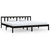 vidaXL Cadre de lit sans matelas noir bois massif