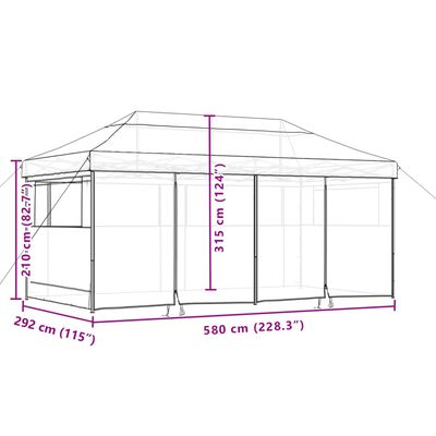 vidaXL Tente de réception pliable escamotable 4 parois latérales vert