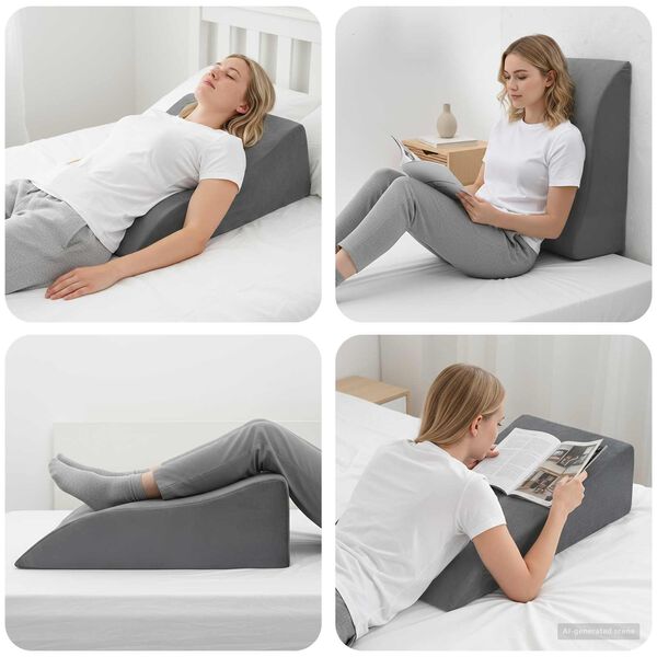 vidaXL Coussin pour jambes Gris 68 x 40 x 18 cm