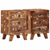 vidaXL Table de chevet 2 pcs 37x32x50 cm bois massif de r&eacute;cup&eacute;ration