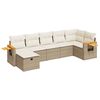 vidaXL Salon de jardin avec coussins 7 pcs beige r&eacute;sine tress&eacute;e