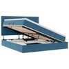 vidaXL Lit de rangement LED avec matelas Bleu fonc&eacute; 180 x 200 cm