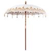 vidaXL Parasol balinais 260 2 pcs Cr&egrave;me Coton et bois massif