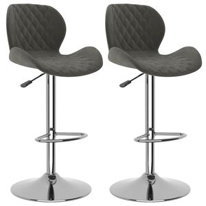 vidaXL Tabourets de bar lot de 2 gris fonc&eacute; velours