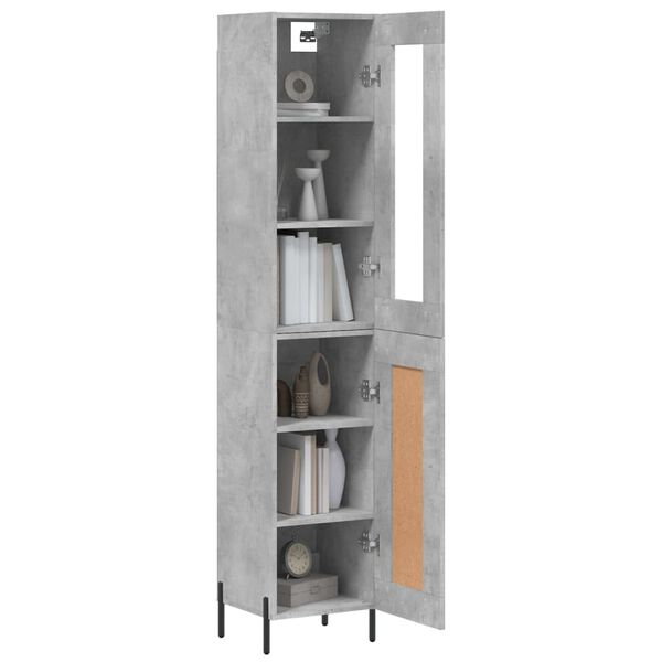 vidaXL Buffet haut Gris b&eacute;ton 34,5x34x180 cm Bois d'ing&eacute;nierie