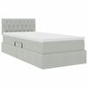 vidaXL Lit de Rangement avec matelas Gris clair 90 x 200 cm Velours