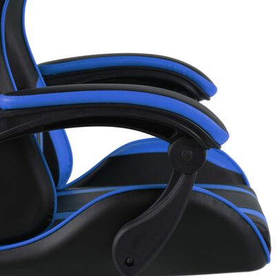 vidaXL Fauteuil de jeux vidéo Noir et bleu Similicuir