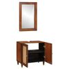vidaXL Cabinet de salle de bain 2 pcs Noir et or Bois de mangue massif