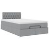 vidaXL Lit ottoman avec matelas gris clair 120x190 cm tissu