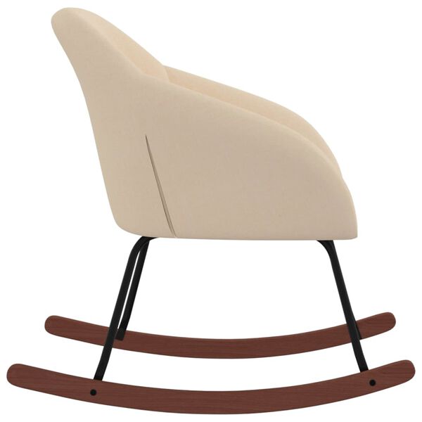 vidaXL Chaise &agrave; bascule Cr&egrave;me Tissu