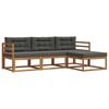 vidaXL Ensemble de canap&eacute;s d'ext&eacute;rieur 4 pc Naturel et Anthracite
