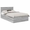 vidaXL Cadre de lit Gris Sonoma 120 x 190 cm Bois d'ing&eacute;nierie