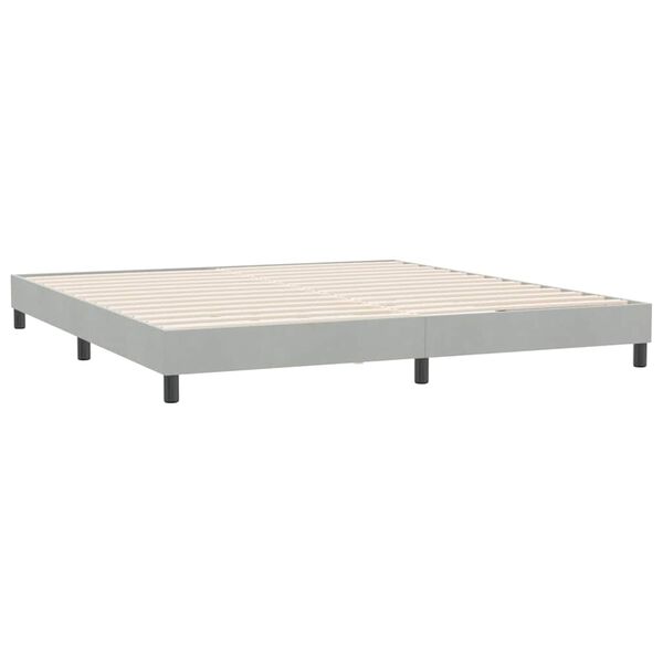 vidaXL Cadre de lit sans matelas gris clair 180x210 cm velours