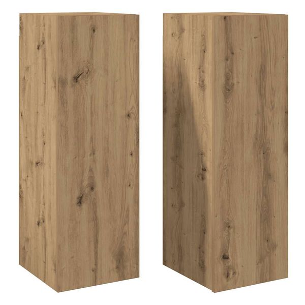 vidaXL Meubles TV 2 pcs chêne artisanal 30,5x30x90cm bois d'ingénierie