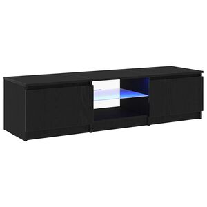 vidaXL Meuble TV 140 x 38,5 x 36 cm Ch&ecirc;ne noir Bois d'ing&eacute;nierie