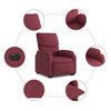 vidaXL Fauteuil inclinable &eacute;lectrique rouge bordeaux tissu