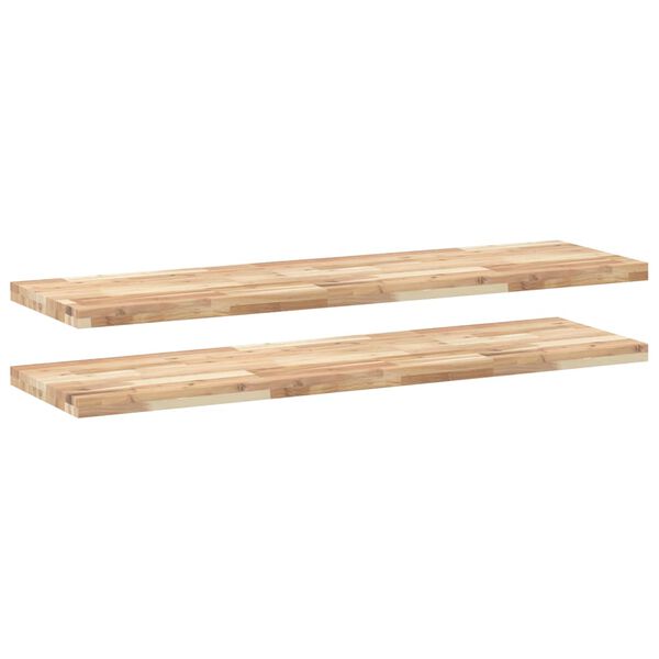 vidaXL &Eacute;tag&egrave;res flottantes 2 pcs 140x40x4 cm acacia massif non trait&eacute;