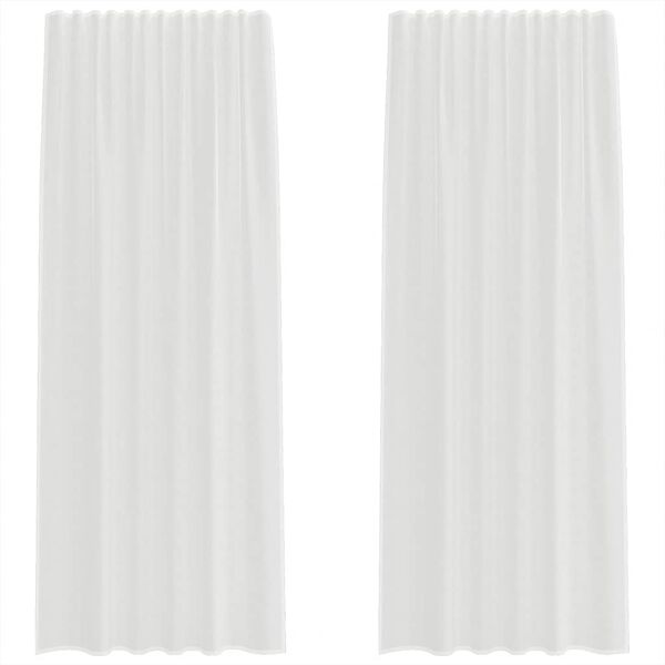 vidaXL Rideaux en voile avec passe-tringles 2 pcs blanc