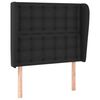 vidaXL T&ecirc;te de lit avec oreilles Noir 83x23x118/128 cm Similicuir