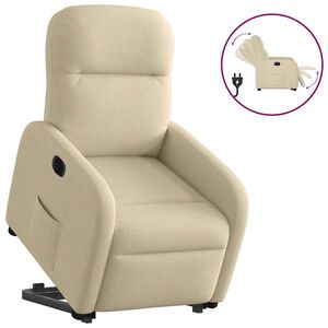 vidaXL Fauteuil inclinable &eacute;lectrique cr&egrave;me tissu
