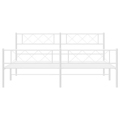 vidaXL Cadre de lit métal sans matelas et pied de lit blanc 183x213 cm