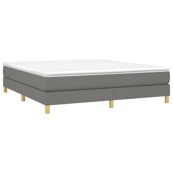 vidaXL Sommier &agrave; lattes de lit avec matelas Gris fonc&eacute; 160x200cm Tissu