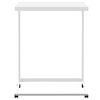 vidaXL Table d'appoint avec roues Blanc 55x35x70 cm Bois d'ingénierie