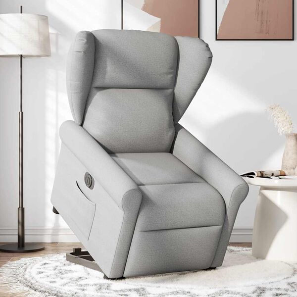 vidaXL Fauteuil inclinable &eacute;lectrique gris nuage tissu