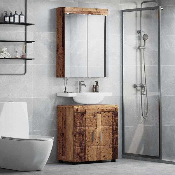 vidaXL Ensemble de mobilier de salle de bain TULUM Bois ancien