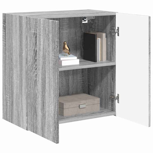 vidaXL Meuble TV mural Gris Sonoma 59,5 x 31 x 60 cm Bois d'ing&eacute;nierie