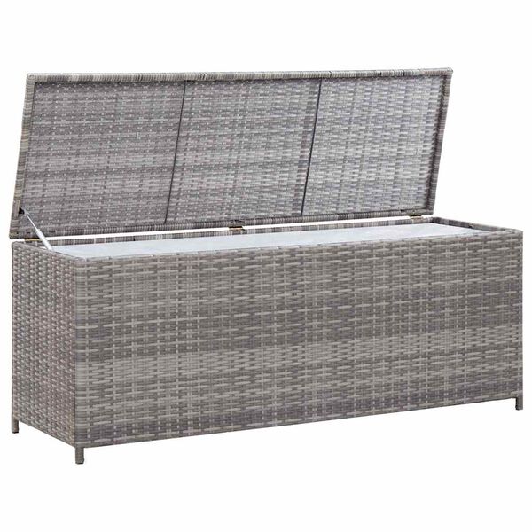 vidaXL Boîte de rangement de jardin gris 150x50x60 cm résine tressée