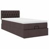 vidaXL Lit ottoman avec matelas marron fonc&eacute; 90x200 cm tissu