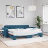vidaXL Lit de jour avec lit gigogne et matelas bleu 80x200 cm velours