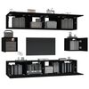 vidaXL Ensemble de meubles TV 6 pcs Noir Bois d'ing&eacute;nierie
