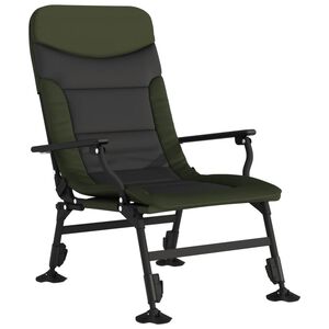 vidaXL Chaise de p&ecirc;che avec accoudoir pliable vert