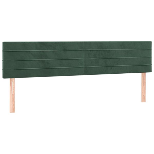 vidaXL T&ecirc;te de lit &agrave; LED Vert fonc&eacute; 180x5x78/88 cm Velours