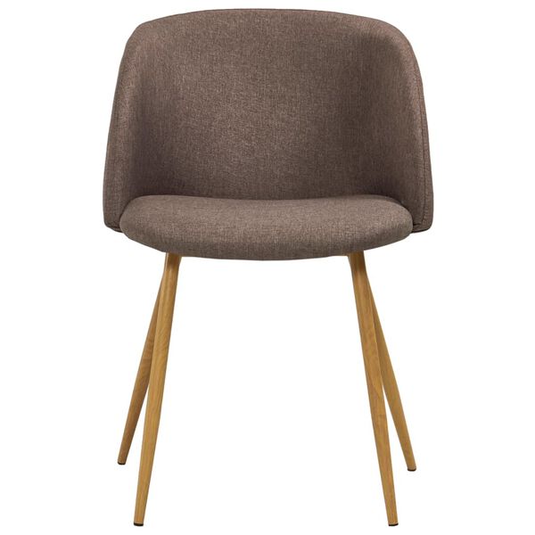 vidaXL Chaises &agrave; manger lot de 2 marron tissu