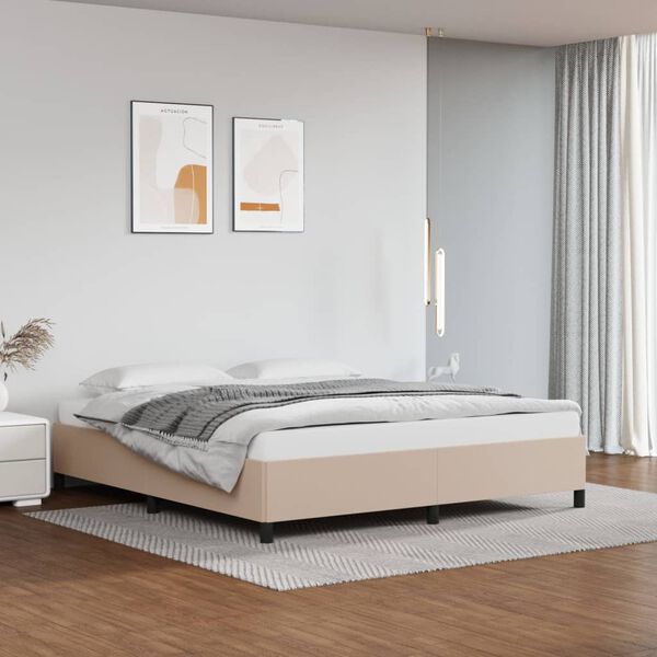 vidaXL Cadre de lit sans matelas cappuccino 180x200 cm similicuir