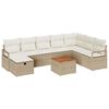 vidaXL Ensemble de canap&eacute; de jardin 9 pc Beige polyrotin