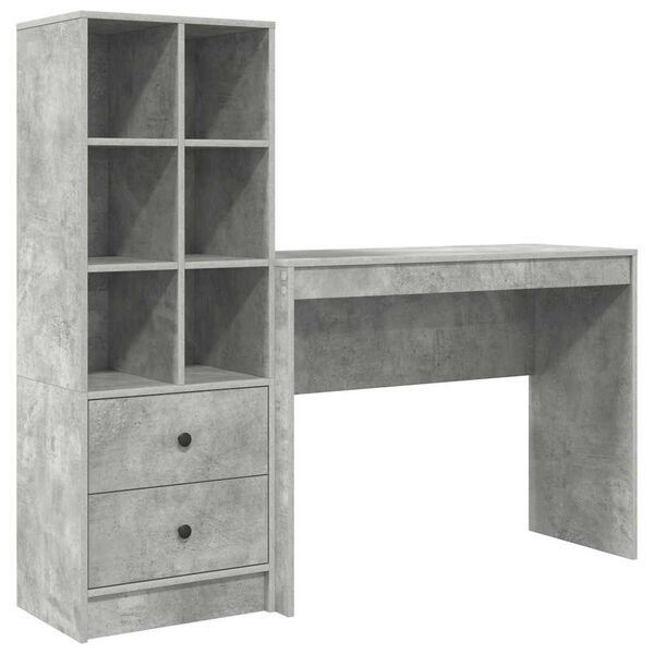 vidaXL Bureau avec tiroir 2 pcs Gris béton