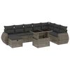 vidaXL Salon de jardin 9 pcs avec coussins gris r&eacute;sine tress&eacute;e