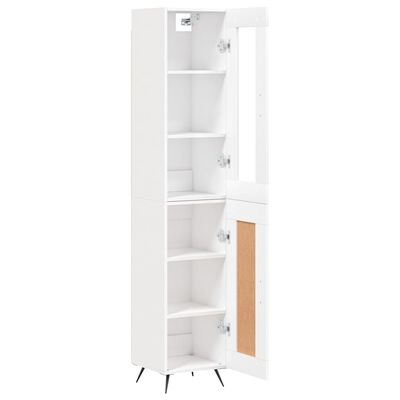 vidaXL Buffet haut Blanc 34,5x34x180 cm Bois d'ingénierie