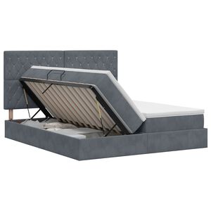 vidaXL Lit de Rangement avec stockage Gris fonc&eacute; 180 x 200 cm Velours
