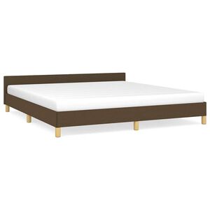 vidaXL Cadre de lit sans matelas marron fonc&eacute; 160x200 cm tissu