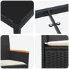 vidaXL Ensemble de salle à manger pour jardin 3 pcs Noir polyrotin
