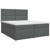 vidaXL Lit boxspring avec matelas Gris fonc&eacute; 200 x 200 cm Tissu