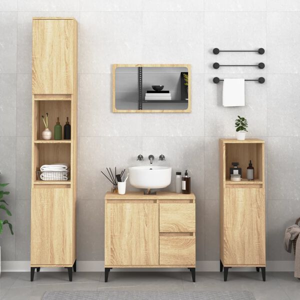 vidaXL Armoire salle de bain ch&ecirc;ne sonoma 30x30x190 cm