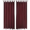 2 pcs Rideau &agrave; Passant Micro Satin Bordeaux 140 x 245 cm
